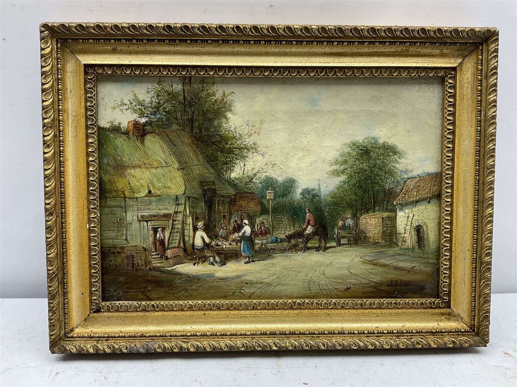 Alfred Henry Vickers (British 1853-1919): Village Street Scenes, pair oils indistinctly signed and dated '09, one indistinctly titled 19cm x 29cm (2) 
Notes: Previously Lot 142 Autumn Art 2021