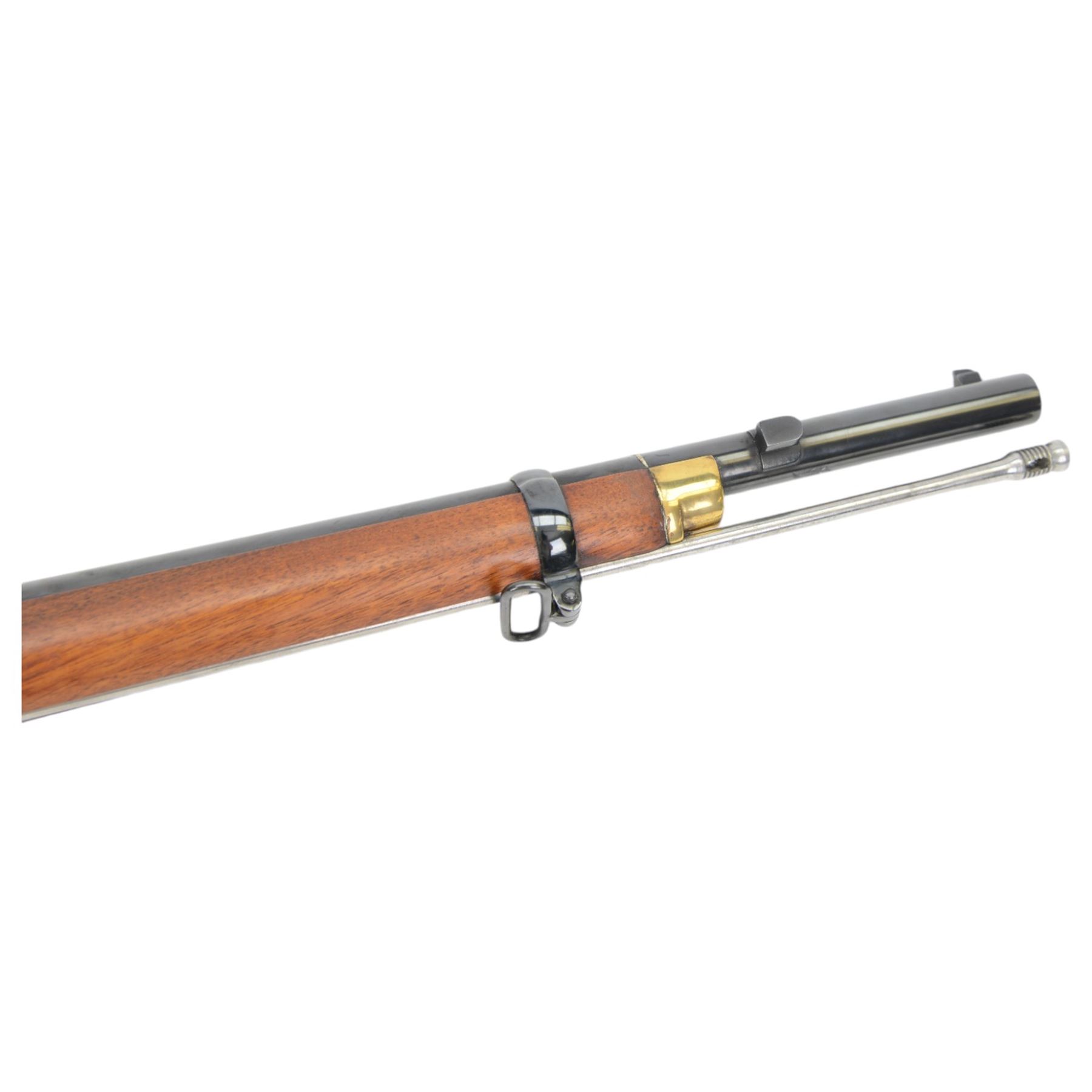 SECTION 1 FIREARMS CERTIFICATE REQUIRED -Parker Hale reproduction 1861 Enfield Musketoon,  the 60cm barrel marked Parker-Hale Ltd, Birmingham England, secured by two bands, the lock plate marked Enfield 1861, with crowned PH, full stock with ramrod under, overall L102cm, serial no. 2410 