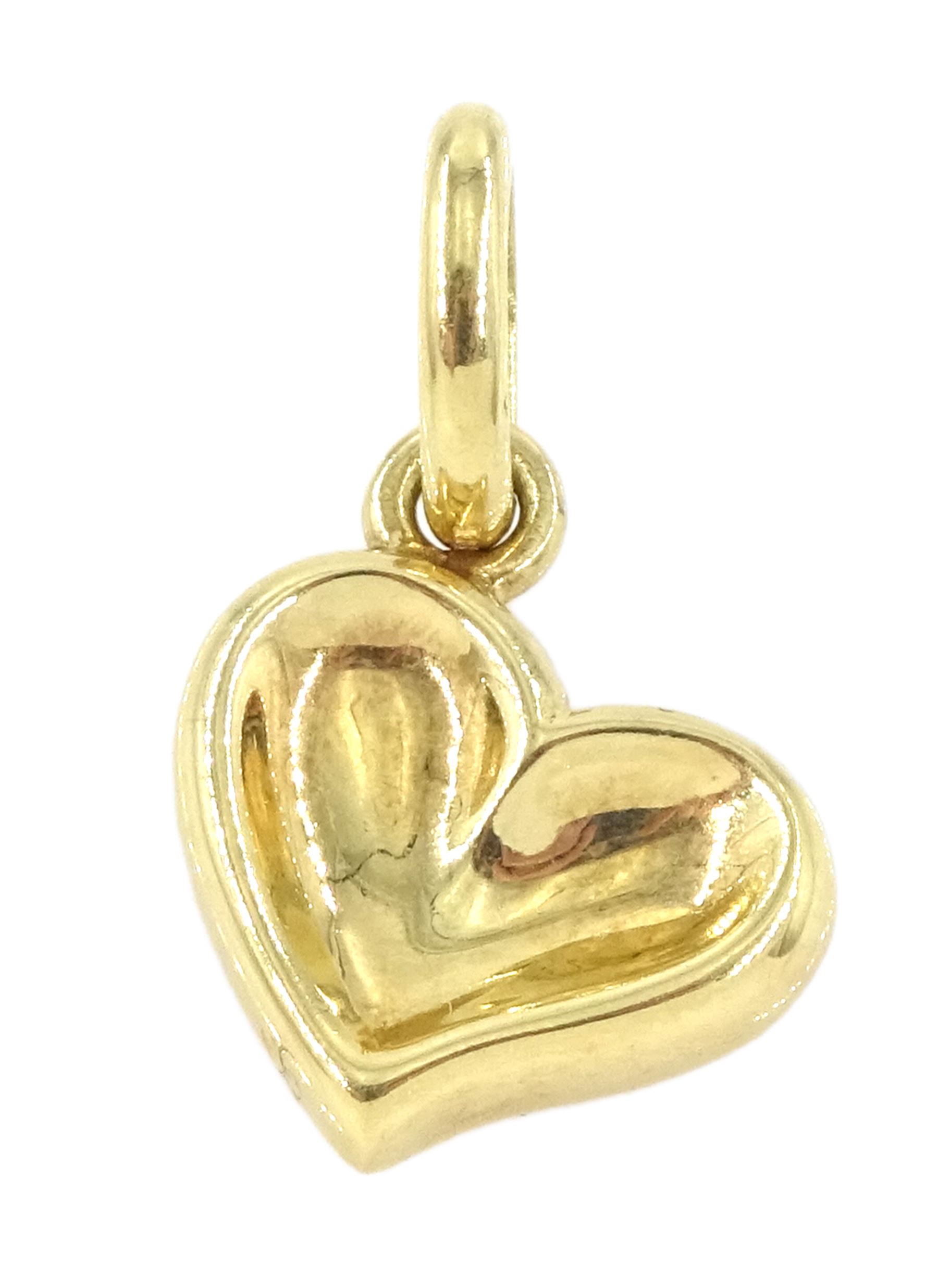 Links of London 18ct gold heart pendant / charm, hallmarked, with pouch