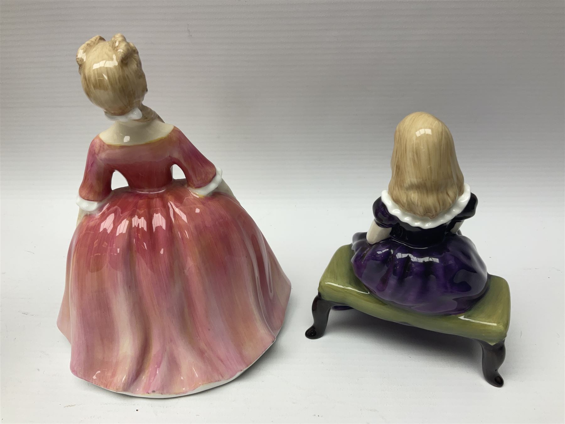 Eight Royal Doulton figures, including Ascot HN2356, Rebecca HN2805, Top o the Hill HN1833 etc