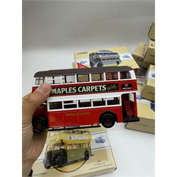 Fifteen limited edition Corgi Classic Public Transport vehicles, together with a 10th Anniversary Corgi Collector Club Scammell Scarab, Routemasters in Exile The North four bus collection and a Classic Commercials Bedford OB Edinburgh, all boxed with certificates (18)