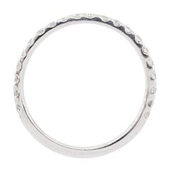 Platinum round brilliant cut diamond half eternity ring, hallmarked