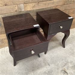 Pair of rosewood finish bedside chests