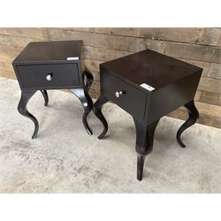 Pair of rosewood finish bedside chests