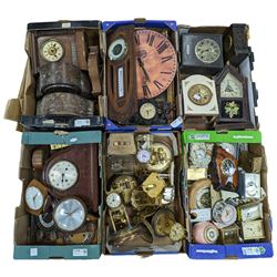 Mantle clocks, cases, quarts movement and other similar items etc, for spares or repair, in six boxes
