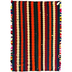 South West Persian Jajim Kilim rug decorated with multi-coloured stripes 