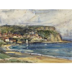 Rowland Henry Hill (Staithes Group 1873-1952): Runswick Bay, watercolour signed and dated 1927, 27cm x 36cm (unframed)