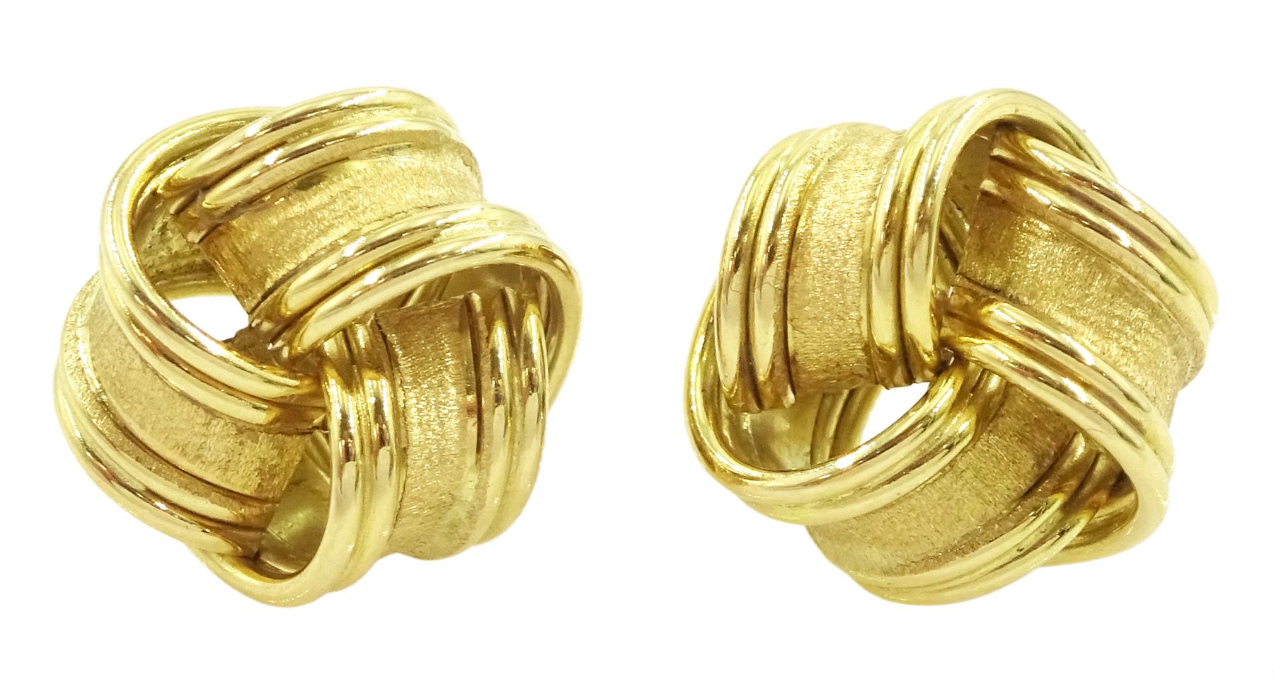 Pair of 18ct gold knot stud earrings