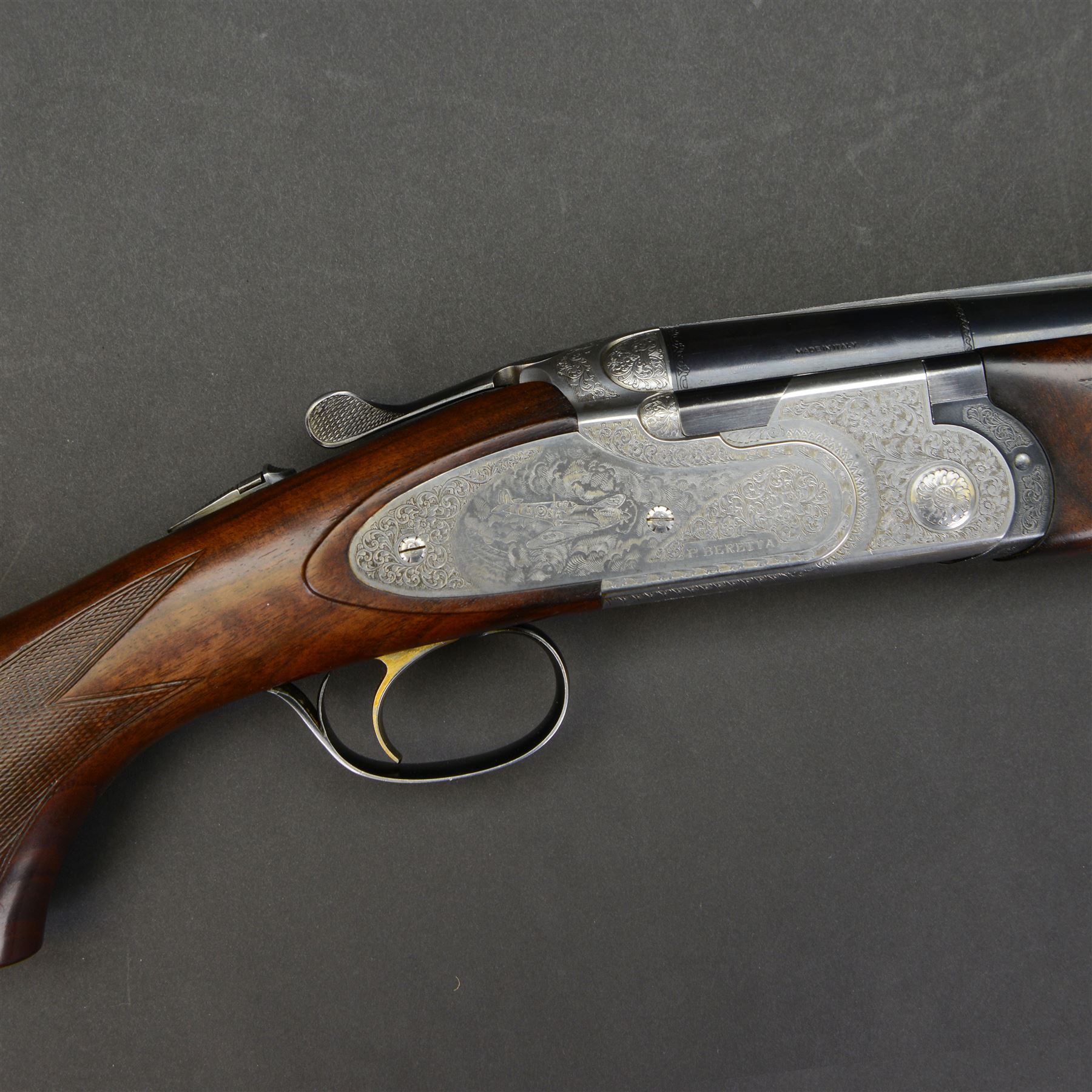 SHOTGUN CERTIFICATE REQUIRED - P. Beretta, 12 bore, limited edition Battle of Britain 50th Anniversary model, single trigger, boxlock ejector, over and under shotgun, with 71cm(28