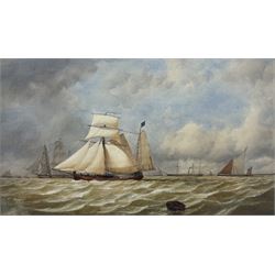 Taylor (19th century): Sailing and Steam Vessels at Sea, watercolour with gum arabic unsig...