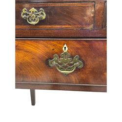 19th century mahogany side table, rectangular top over five drawers, on square tapering supports 