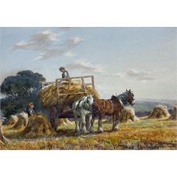 George Hamilton Constantine (British 1878-1967): Harvest Time, watercolour signed 17.5cm x 25cm