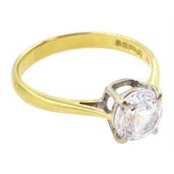 18ct gold single stone white spinel ring, Birmingham 1964