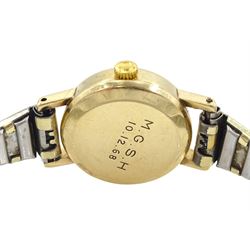 Omega ladies 9ct gold automatic presentation wristwatch, Cal. 681, silvered dial with baton hour markers and date aperture, London 1966, on expanding stainless steel bracelet