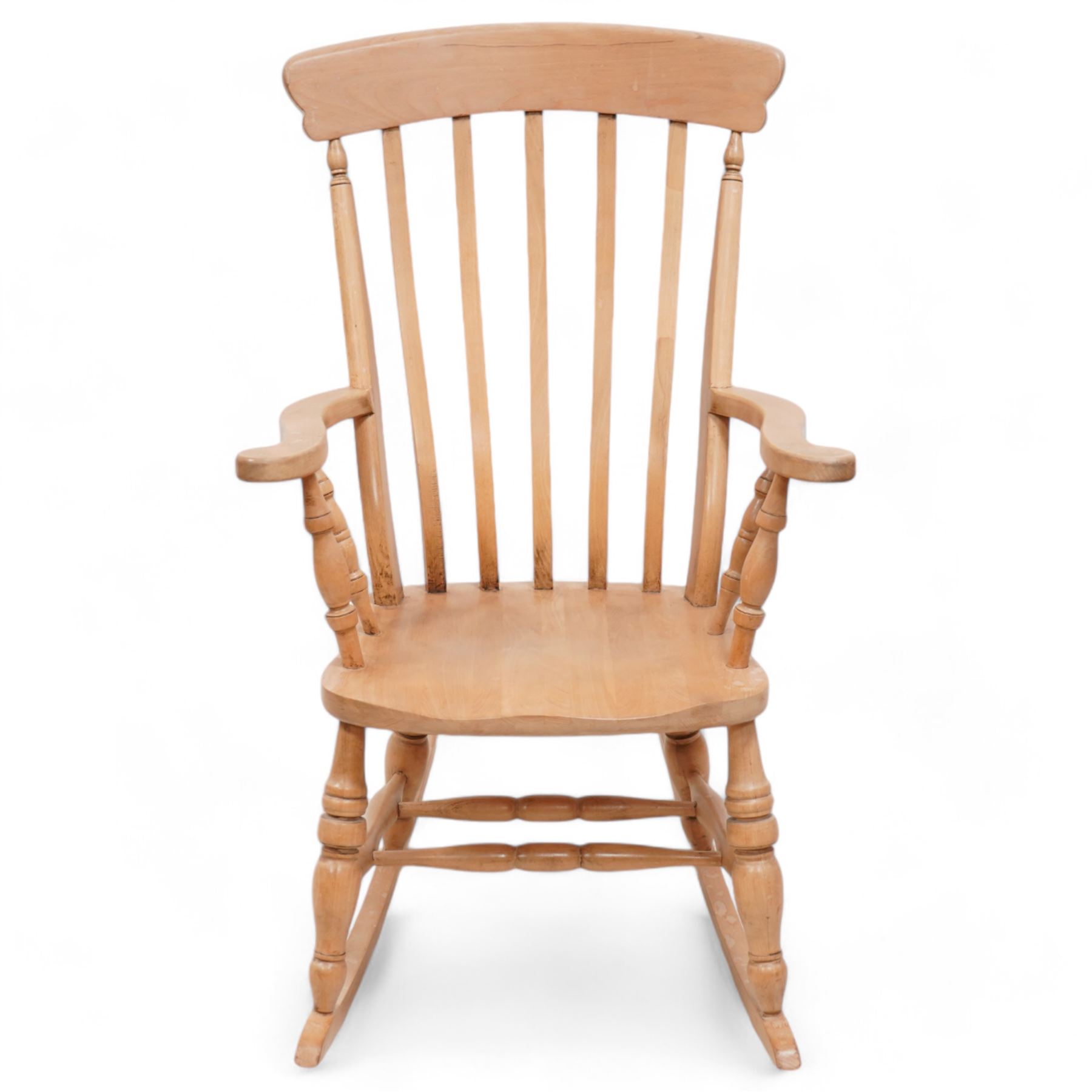 Victorian design solid beech farmhouse rocking chair 
