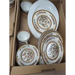 Large collection of dinnerwares from various makers in Indian Tree pattern, together with Wedgwood dinner service, two vases etc, in seven boxes 