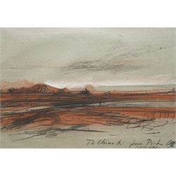 Pietro Annigoni OMRI (Italian 1910-1988): Landscape, charcoal and red chalk signed and ins...