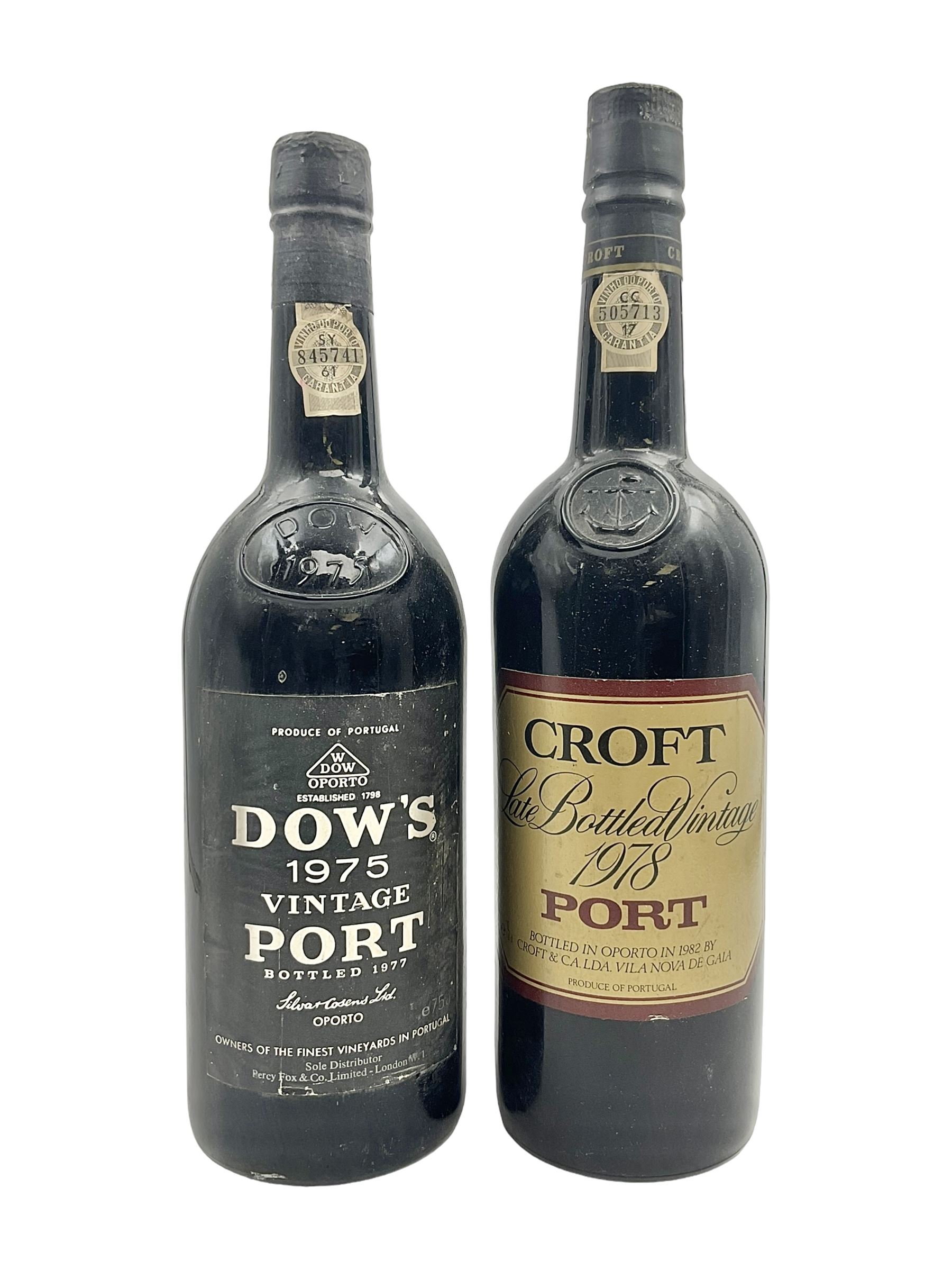 Dow's, 1975 vintage port, 75cl unknown proof and Croft, 1978 late bottled vintage port, 75cl unknown proof (2)