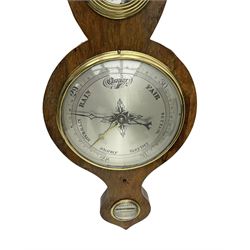 Late 19th Century - onion topped mercury barometer in a rosewood case, with a hygrometer, spirit thermometer, butlers mirror and level bubble, 8