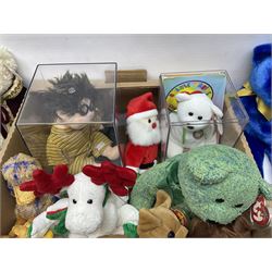 Twentyfive Ty Beanie babies, including Pumkin, Unity, Let it Snow, Seaweed, Jabber etc