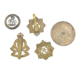 WWI miniature medal group, together with the Atlantic Star, Buttons, Cap badges and medallions  