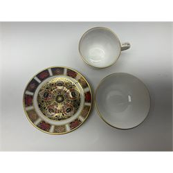 Royal Crown Derby Imari pattern miniature tea set, comprising tray, teapot, milk jug, sucrier, tea cup and saucer