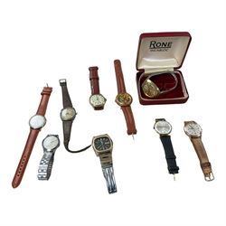 Collection of watches, including examples by Rone, Roamer, Gigandet etc  