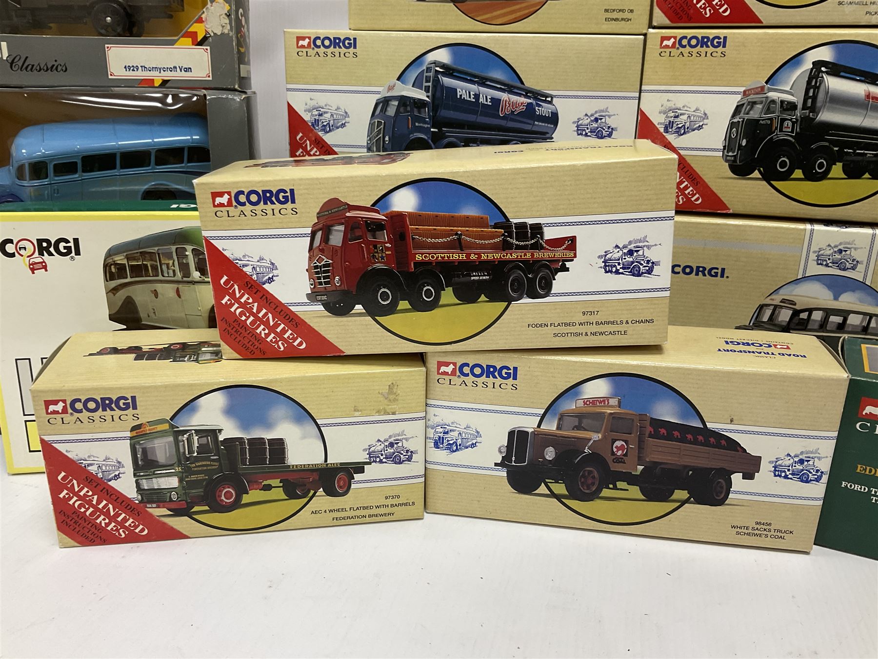 Corgi Classics - twenty one models to include 97106 The Fred Bobby Bedford OB Coach; 97108 The Granville Tours Bedford OB Coach; five Bedford type OB Coaches comprising 94912, D94927, C9494, D94914, 97100; further models 97319, 97372, 97370, 97317, 98456, 97368, 98164, 19702, 30501, 12501, 23101, 20202, C827 and D94924; all boxed (21) 