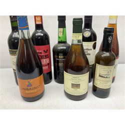 Mixed alcohol, including Cockburn's special reserve port, Casillero del Diablo Merlot, etc