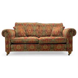 Duresta - 'Beaminster' grande two-seat sofa, traditional shape with rolled arms, upholster...