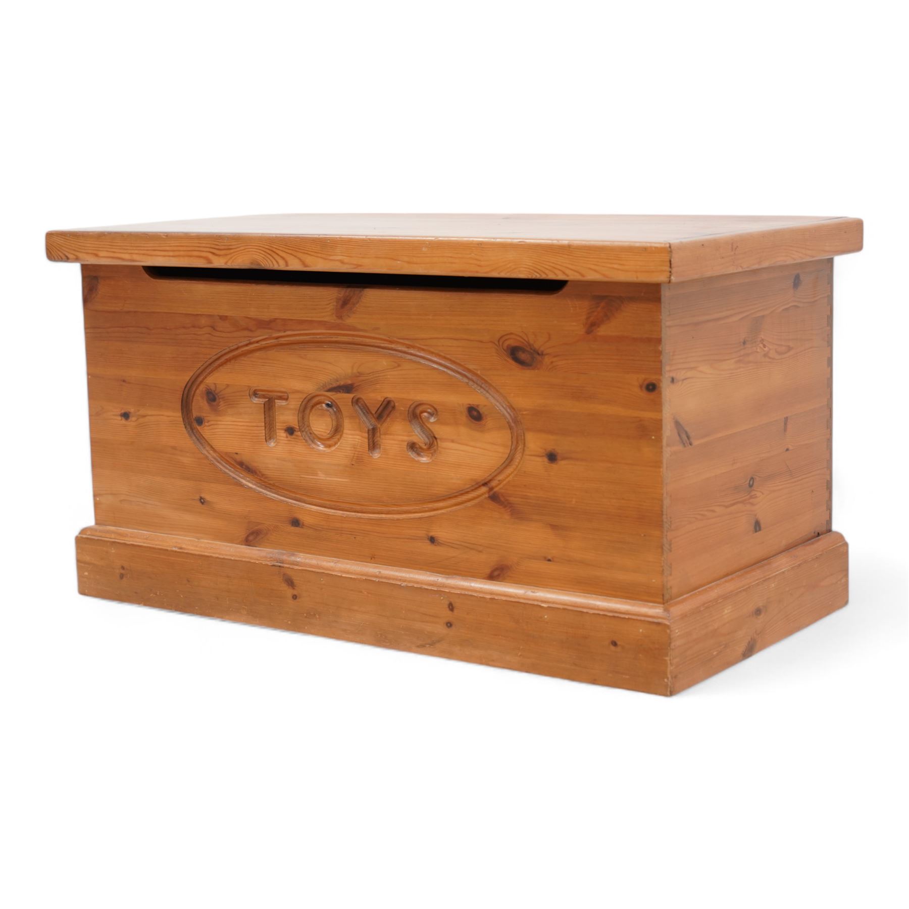 Polished pine toy box