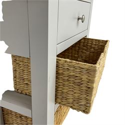 Roseland Farrow - oak and grey finish side table, fitted with single drawer and two basket drawers 