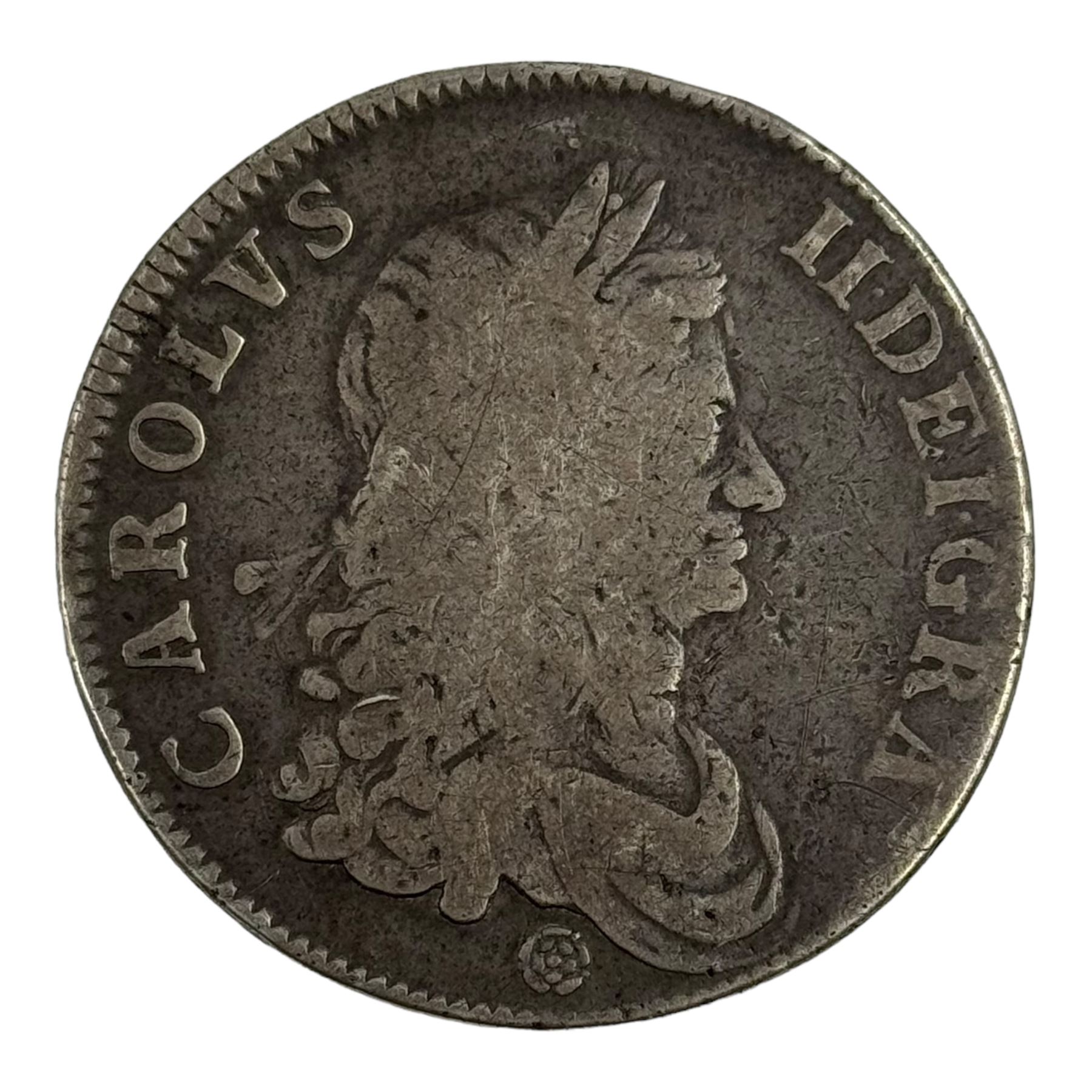 Charles II 1662 silver crown coin