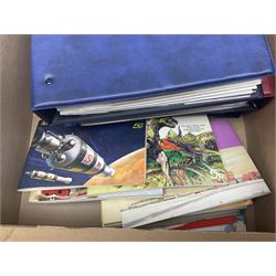 Large quantity of cigarette and tea cards, mostly in ring binders, with some loose examples, including History of Aviation, The Race into Space and Prehistoric Animals