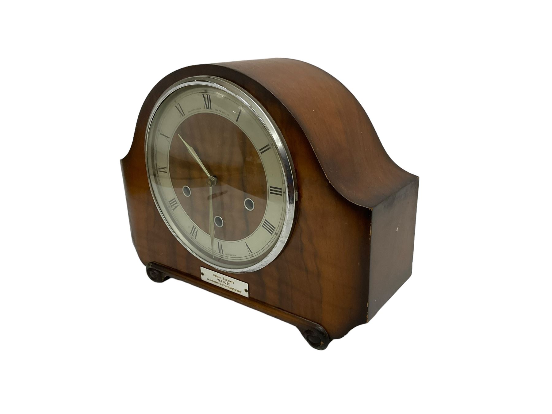 Westminster chiming three train mantle clock