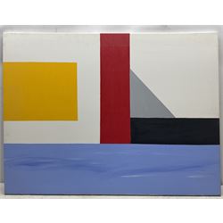 Iain Morris (British Contemporary) after Piet Mondrian (Dutch 1872-1944): Abstracts, triptych acrylics on canvas, signed and dated '15 - '17 verso 102cm x 76cm (3)