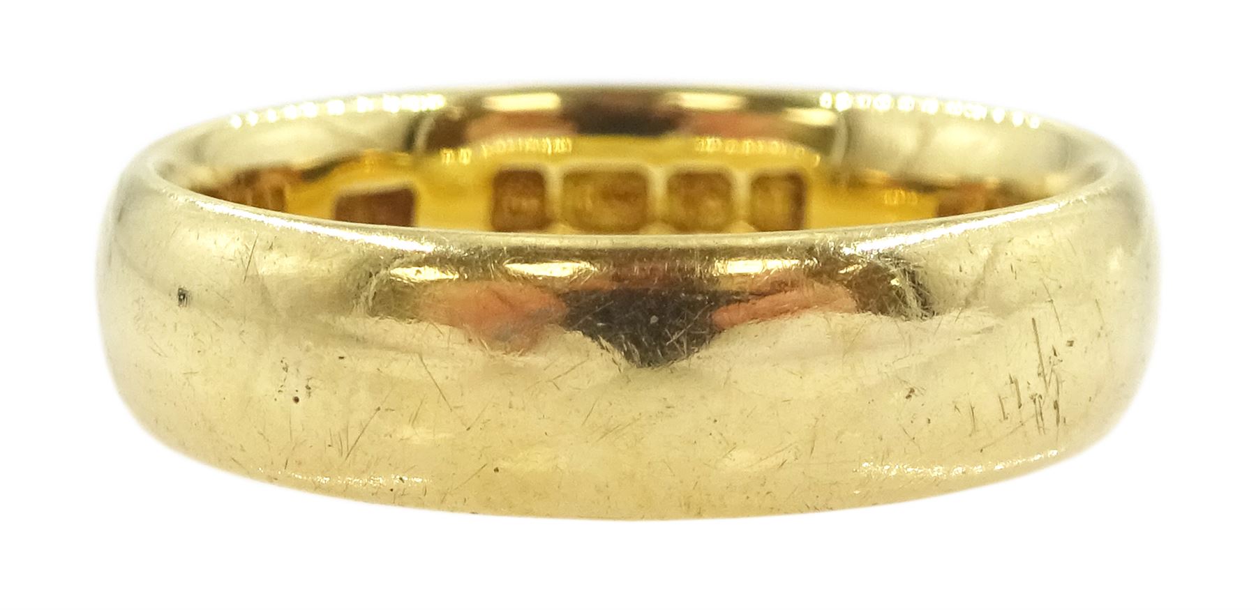 Early 20th century 18ct gold wedding band, Birmingham 1928