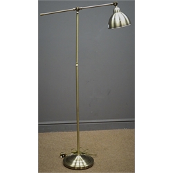  Adjustable standard lamp, brushed metal finish, H150cm (This item is PAT tested - 5 day warranty from date of sale)  
