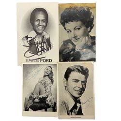 Belita, Margaret Lockwood, Emile Ford, three signed photographs, together with a spurious Ronald Reagan signature