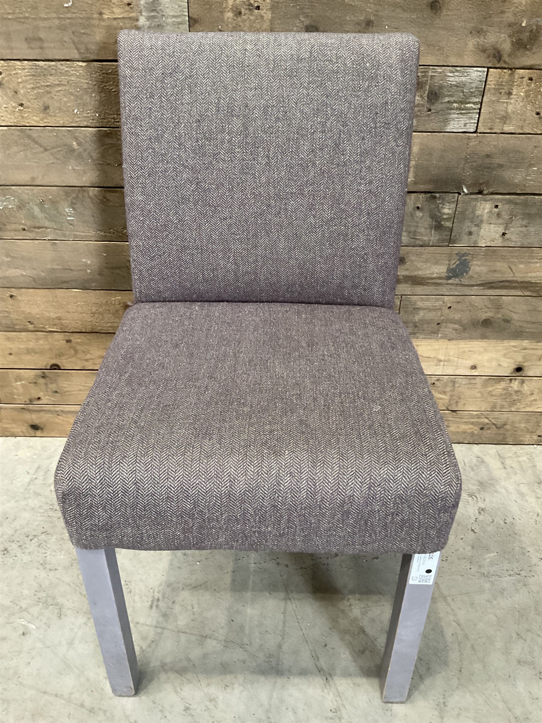 17 x dining chair upholstered in tweed fabric, painted legs