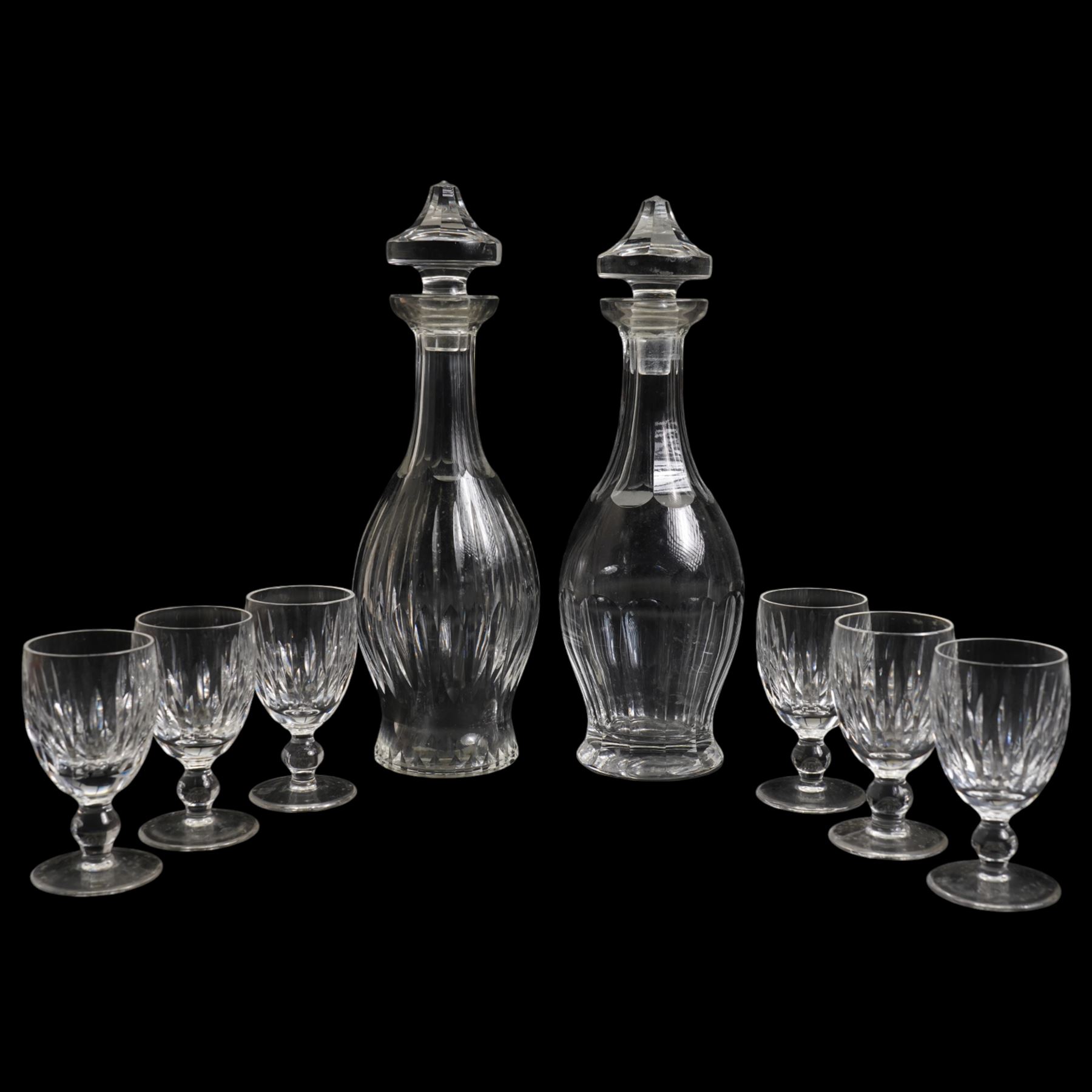 Waterford glass Maureen pattern decanter and six wine glasses and a Waterford Sheila pattern decanter