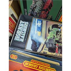 Large collection of Hornby model railway books and catalogues, including The Story of Rovex Volumes 1, 2 and 3 by Pat Hammond, Hornby Dublo Companion book, Hornby Book of Trains first 100 years by Pat Hammond, etc 