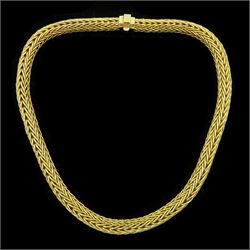 18ct gold foxtail link chain necklace, stamped 750