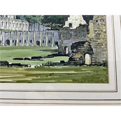 Sam Chadwick (British 1902-1992): Fountains Abbey, watercolour and ink signed 21cm x 27cm