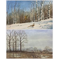 Norman Jackson (British 20th Century): 'Down Among the Birches' and Tracks Across the Field, two watercolours signed 31cm x 50cm (2)
