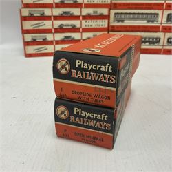 Playcraft Railways HO/OO gauge - boxed rolling stock and accessories comprising coaches, wagons and a small amount of track; all boxed (13)