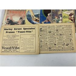 Two Daily Mail Nipper Annuals 1938 and 1939, together with five Little Folks magazines and eight Thriller magazines 