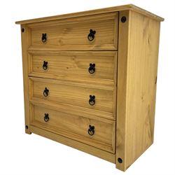 Pine chest, fitted with four long drawers