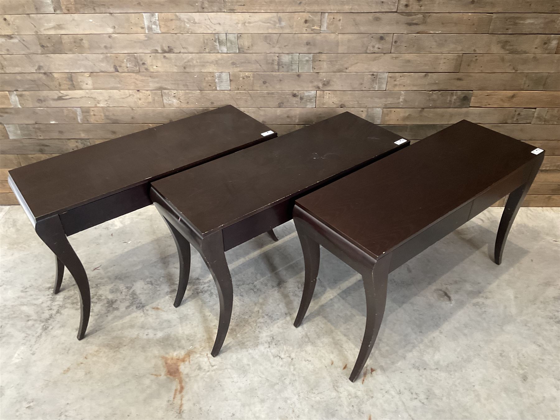 4 x rosewood console table, fitted with two soft-close drawers