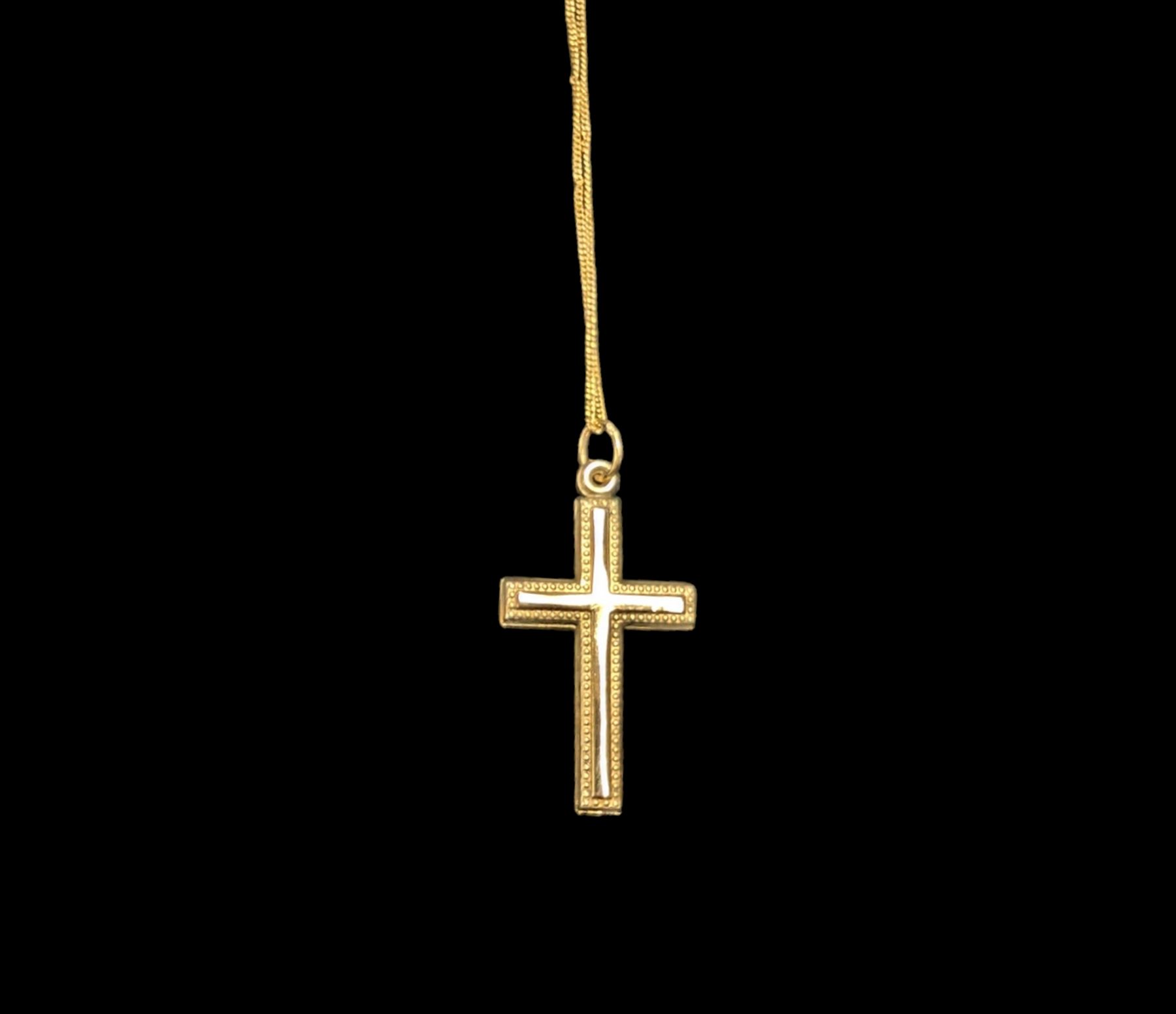 9ct gold cross pendant necklace